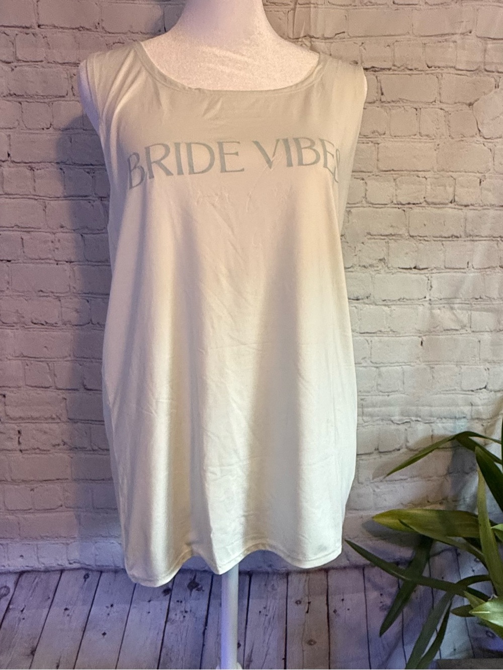 Light Blue Tank Top with Bride Vibes Only